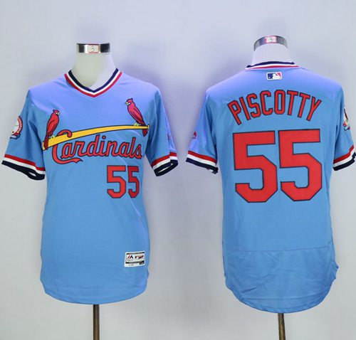Cardinals #55 Stephen Piscotty Light Blue Flexbase Authentic Collection Cooperstown Stitched Jersey - Zenithce