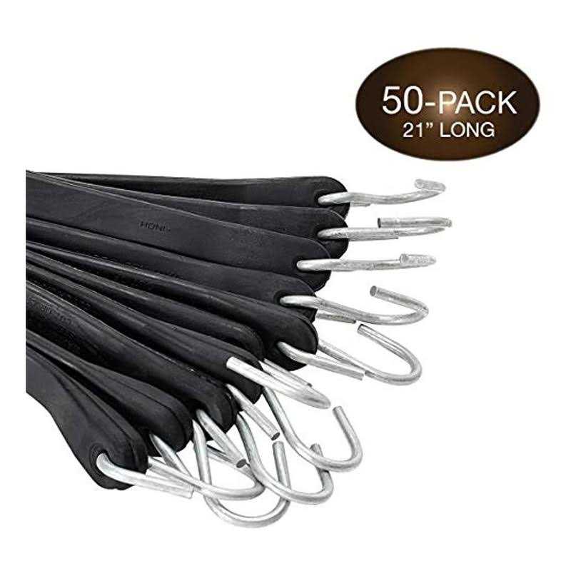 DC Cargo Mall 50 Tarp Straps Long Natural Rubber Bungee Cord Tie-Downs Ideal for Securing Tarps - Zenithce