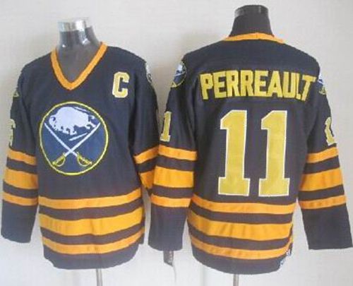 Sabres #11 Gilbert Perreault Navy Blue CCM Throwback Stitched Jersey - Zenithce