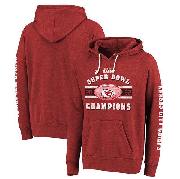 Kansas City Chiefs Red Super Bowl LVII Champions Always Champs Tri-Blend Pullover Hoodie - Zenithce
