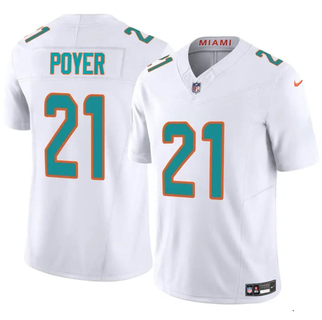 Miami Dolphins #21 Jordan Poyer White 2024 F.U.S.E Vapor Limited Stitched Jersey - Zenithce