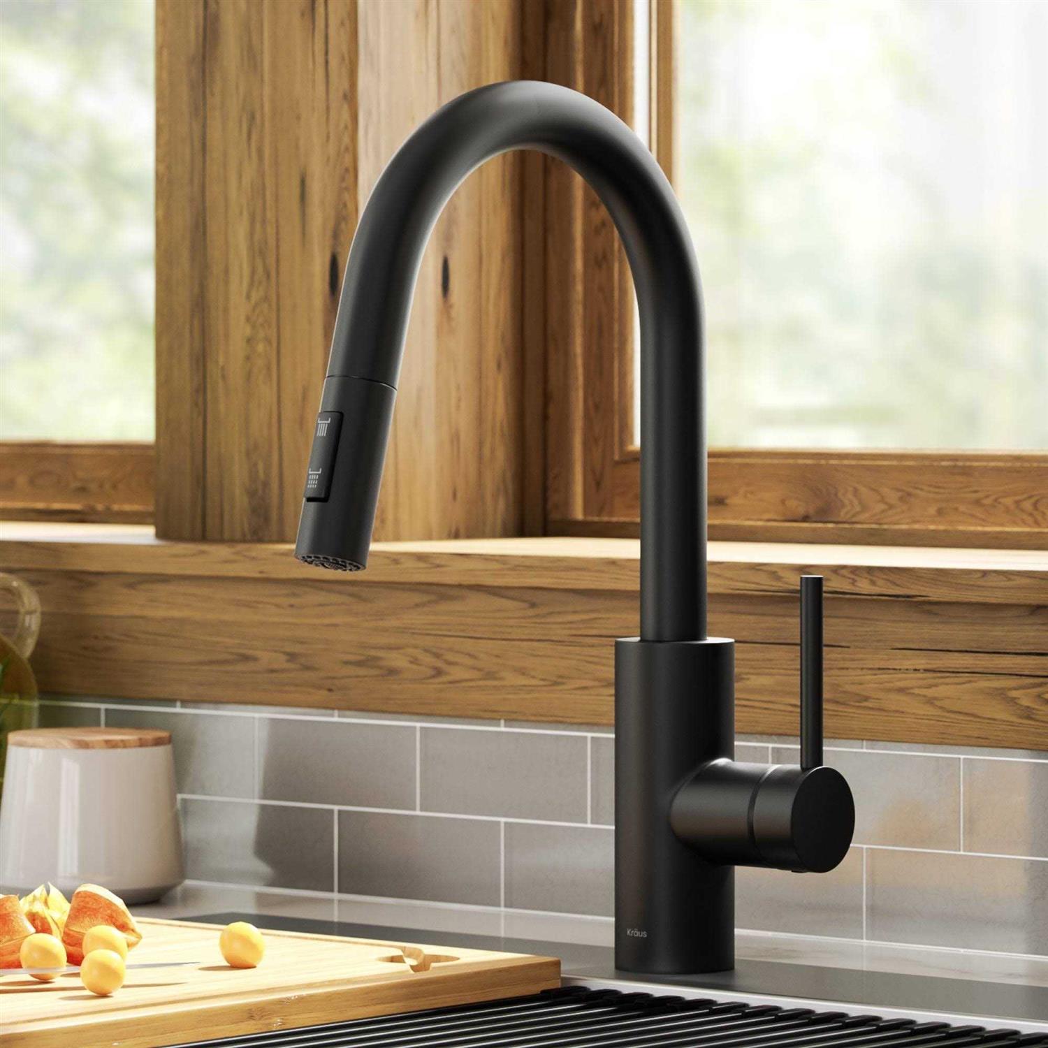 Kraus Oletto Pull-Down Single Handle Kitchen Faucet with QuickDock Top Mount Installation Assembly KPF-2620 - Zenithce