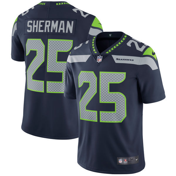 Seattle Seahawks #25 Richard Sherman Nike College Navy Vapor Untouchable Limited Stitched Jersey - Zenithce
