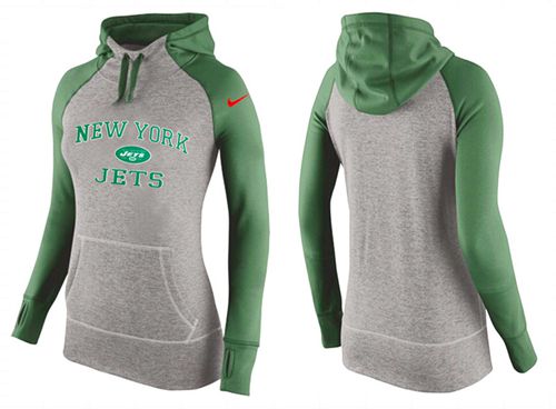 Women's Nike New York Jets Performance Hoodie Grey   Green_1 - Zenithce