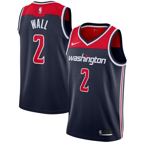 Washington Wizards #2 John Wall Navy Blue Swingman Statement Edition Jersey - Zenithce