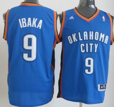 Oklahoma City Thunder #9 Serge Ibaka Revolution 30 Swingman Blue Jersey - Zenithce