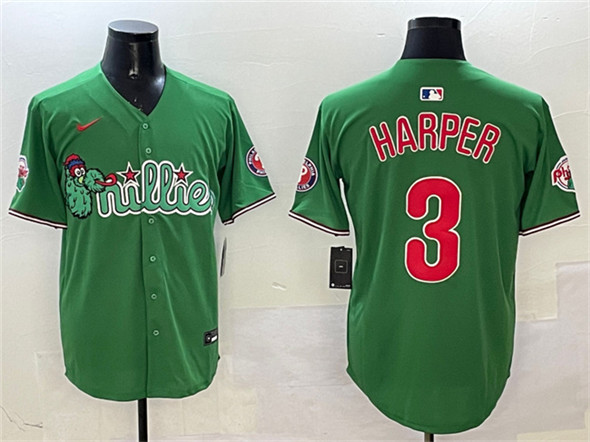 Philadelphia Phillies #3 Bryce Harper Green Phanatic Limited Stitched Jersey - Zenithce