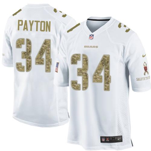 Bears #34 Walter Payton White Stitched Limited Salute To Service Nike Jersey - Zenithce