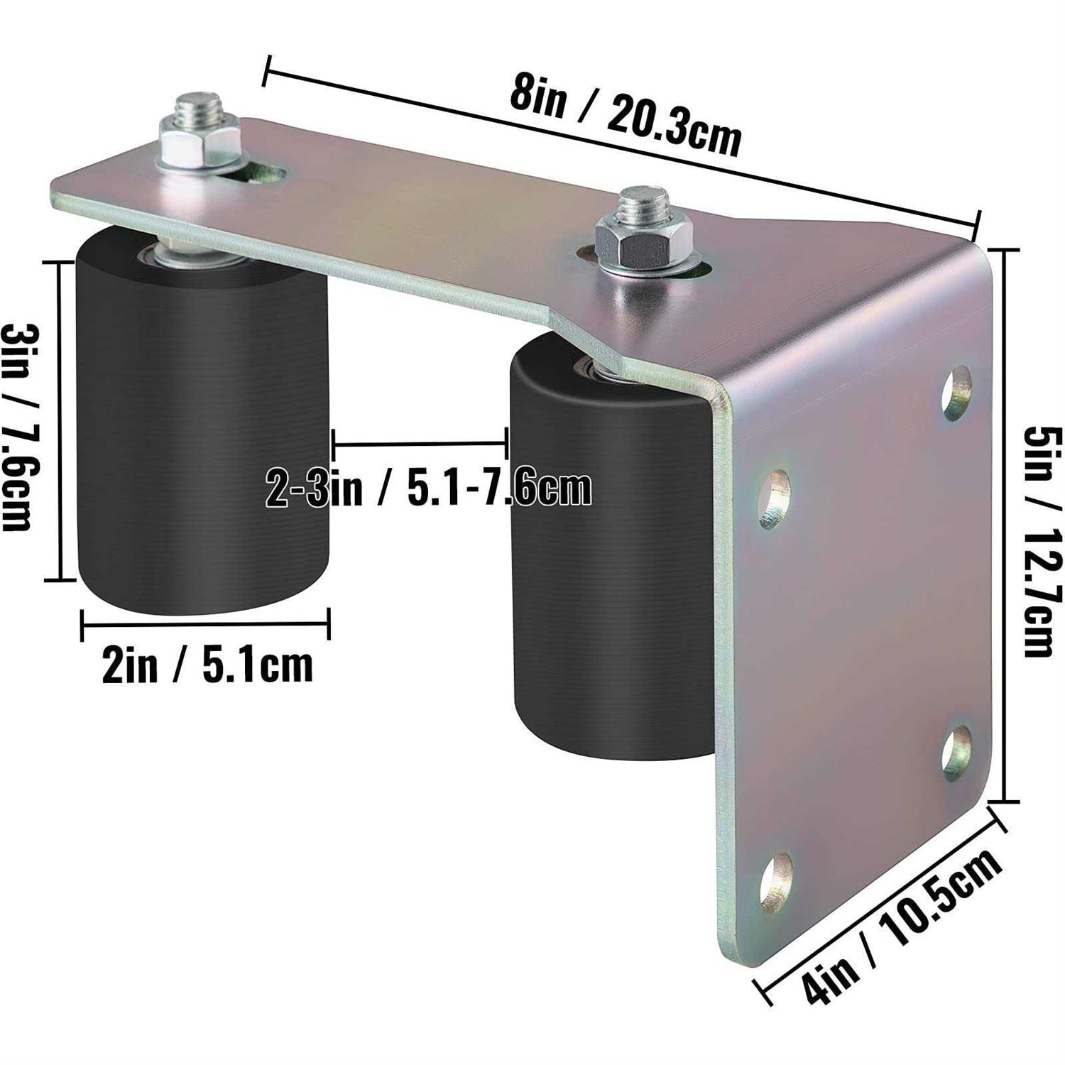 VEVOR Gate Roller Guide Sliding Gate Black Nylon Roller Coloring Zinc Painted Sliding Gate Guide With L-Shape Bracket and Adjustable Bolts Slide - Zenithce