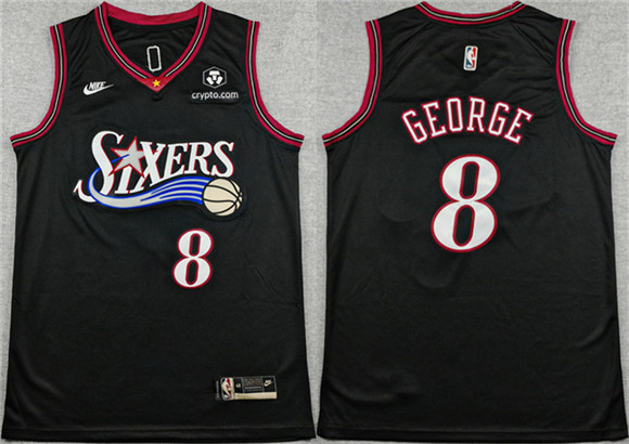 Philadelphia 76ers #8 Paul George Black 2025 Classic Edition Stitched Stitched Jersey - Zenithce