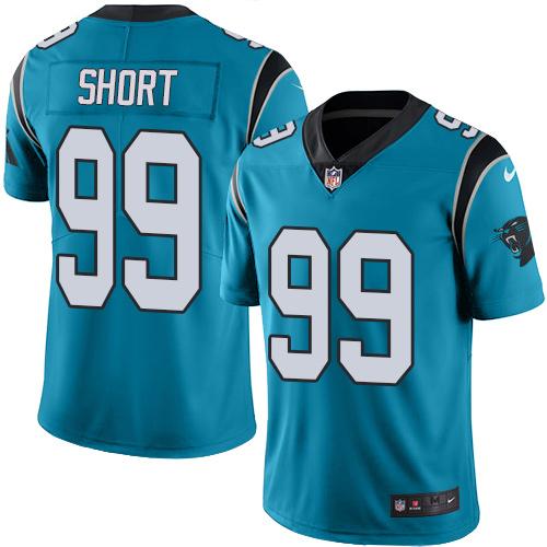 Panthers #99 Kawann Short Blue Stitched Limited Rush Nike Jersey - Zenithce