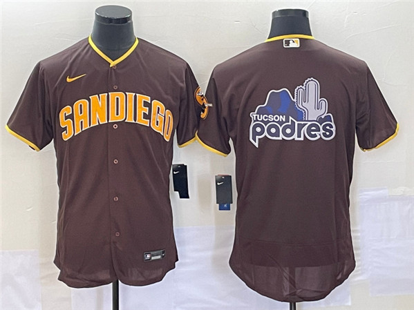 San Diego Padres Brown Team Big Logo Cool Base Stitched Jersey - Zenithce