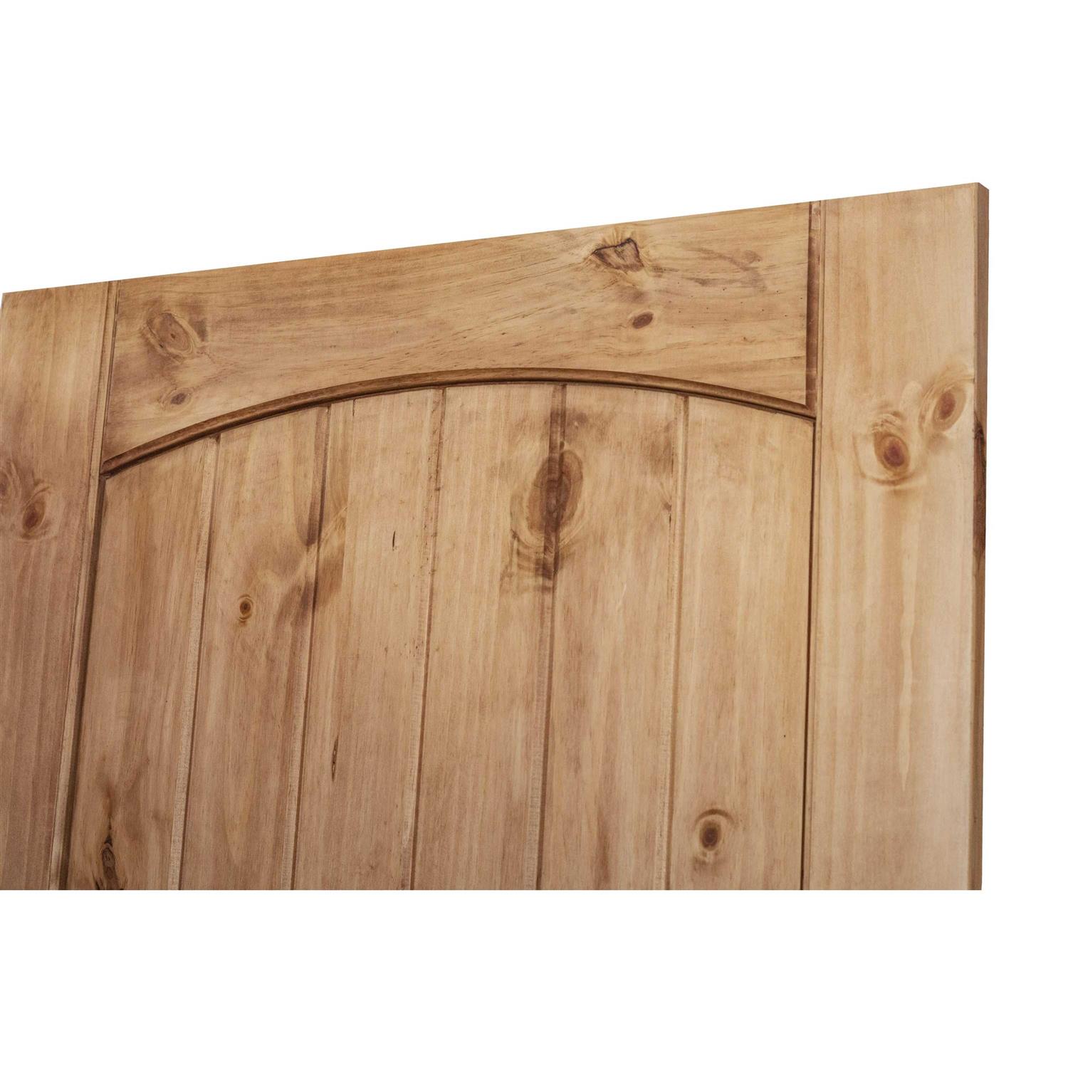 EightDoors 80 x 2 Panel V-Grooved Arch Top Knotty Pine Unfinished Solid Wood Core Door - Zenithce