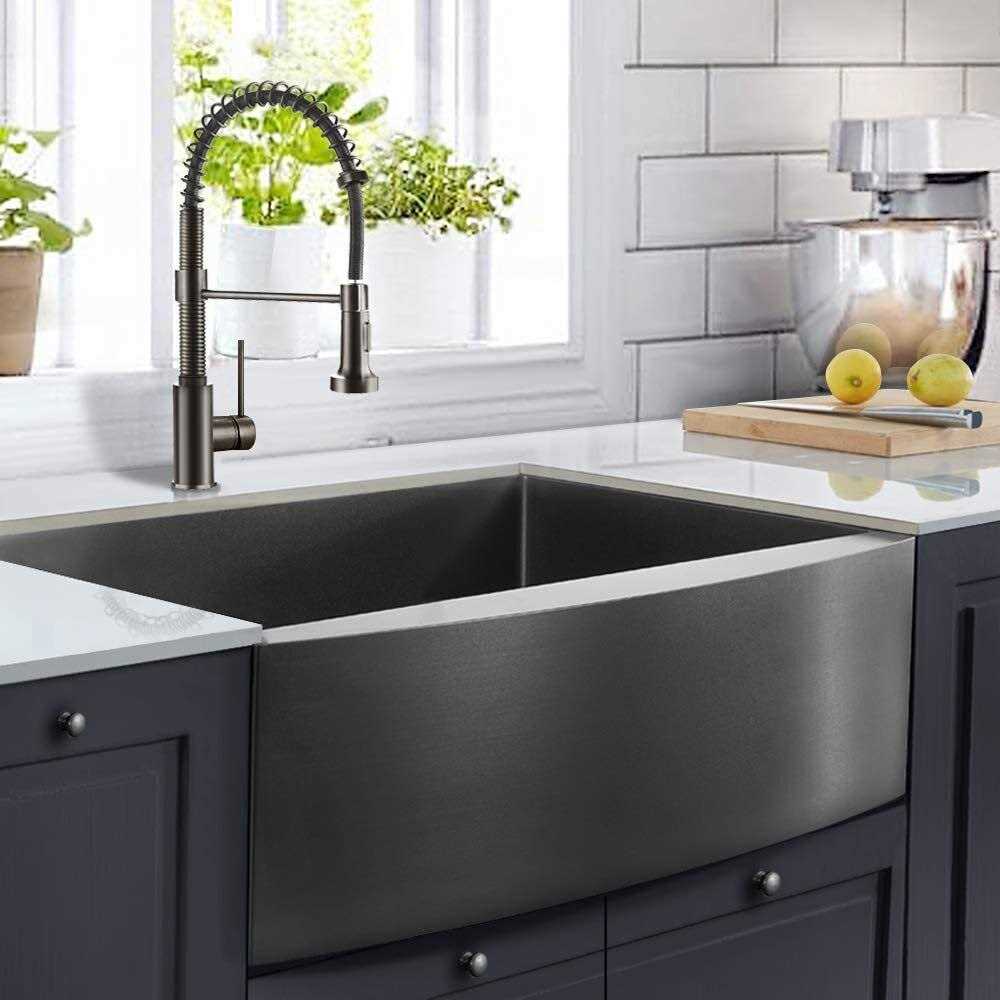 Glacier Bay Gunmetal Black Stainless Steel 18 Gauge Single Bowl Dual Mount Workstation Kitchen Sink - Zenithce