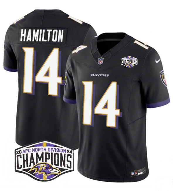 Baltimore Ravens #14 Kyle Hamilton Black F.U.S.E. 2024 AFC North Division Champions Vapor Limited Jersey - Zenithce