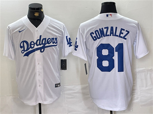 Brooklyn Dodgers #81 Victor González White Cool Base Stitched Jersey - Zenithce