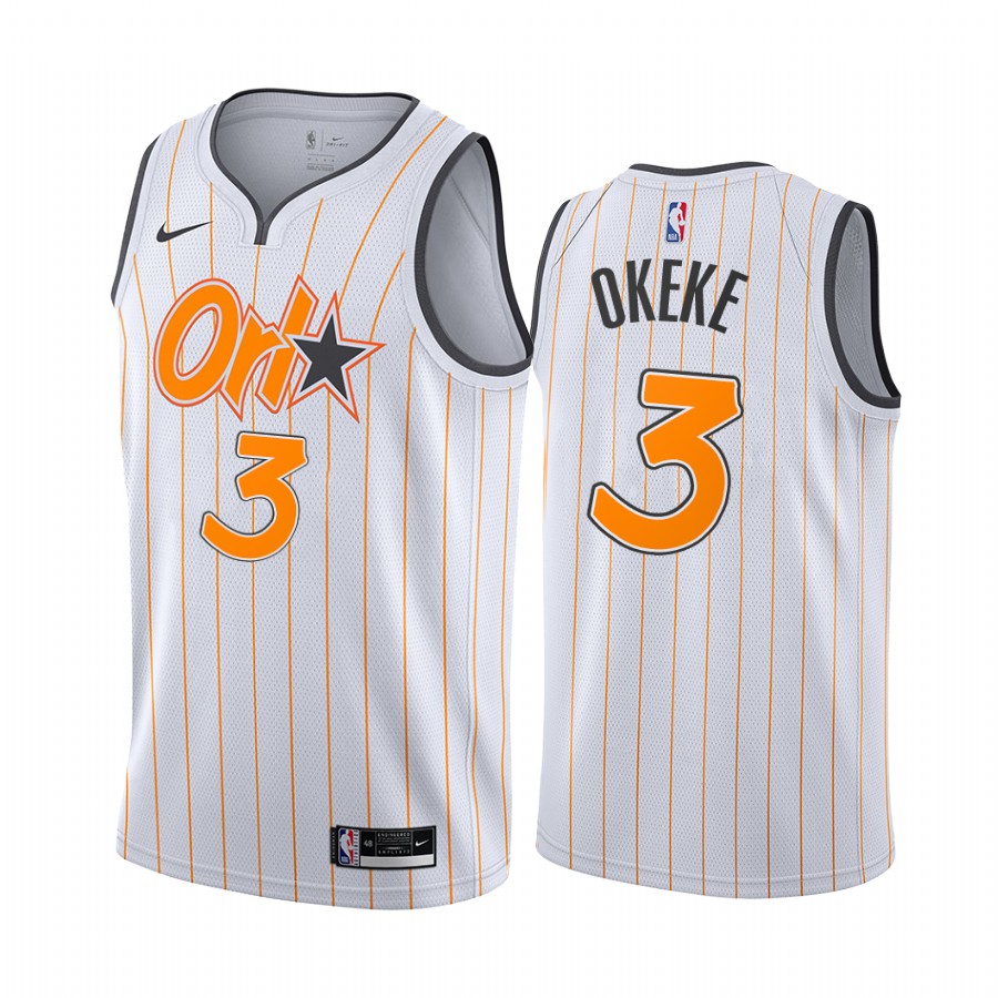 Magic #3 Chuma Okeke White Swingman 2020-21 City Edition Jersey - Zenithce