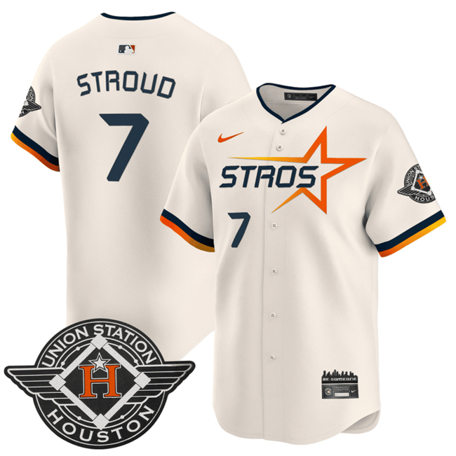 Houston Astros #7 C.J. Stroud Cream 2025 City Connect Limited Stitched Jersey - Zenithce