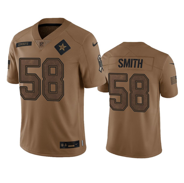 Dallas Cowboys #58 Mazi Smith 2023 Brown Salute To Service Limited Stitched Jersey - Zenithce
