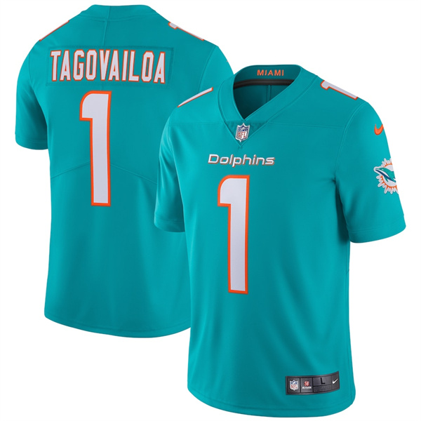 Miami Dolphins #1 Tua Tagovailoa Aqua Vapor Limited Stitched Jersey - Zenithce