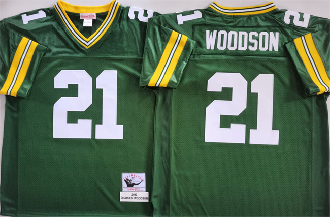 Green Bay Packers #21 Charles Woodson Green Throwback Stitched Football Jersey - Zenithce