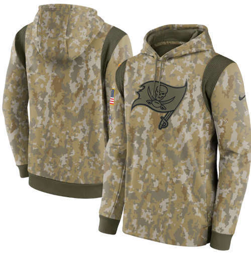 Tampa Bay Buccaneers Camo 2021 Salute To Service Therma Performance Pullover Hoodie - Zenithce