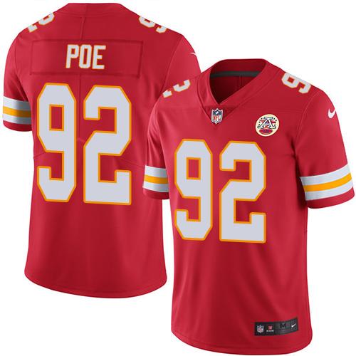 Chiefs #92 Dontari Poe Red Stitched Limited Rush Nike Jersey - Zenithce