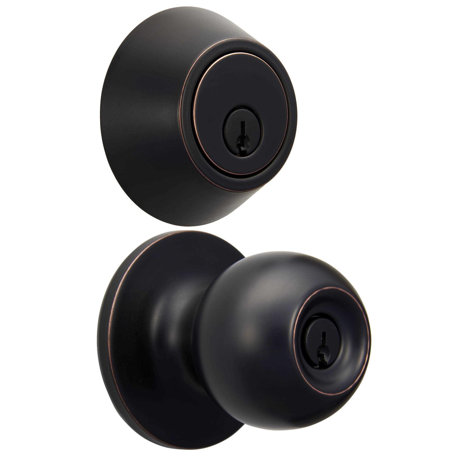 Hyper Tough Keyed Entry Ball Doorknob and Deadbolt Combo - Zenithce