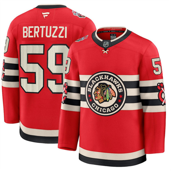 Chicago Blackhawks #59 Tyler Bertuzzi Red 2024-25 Winter Classic Stitched Jersey - Zenithce