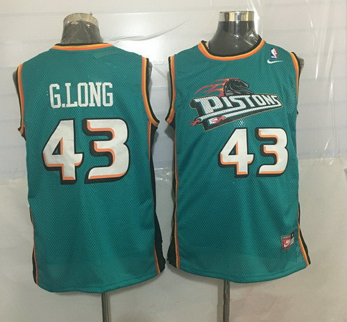 Detroit Pistons #43 Grant Long Teal Green Hardwood Classics Soul Swingman Throwback Jersey - Zenithce
