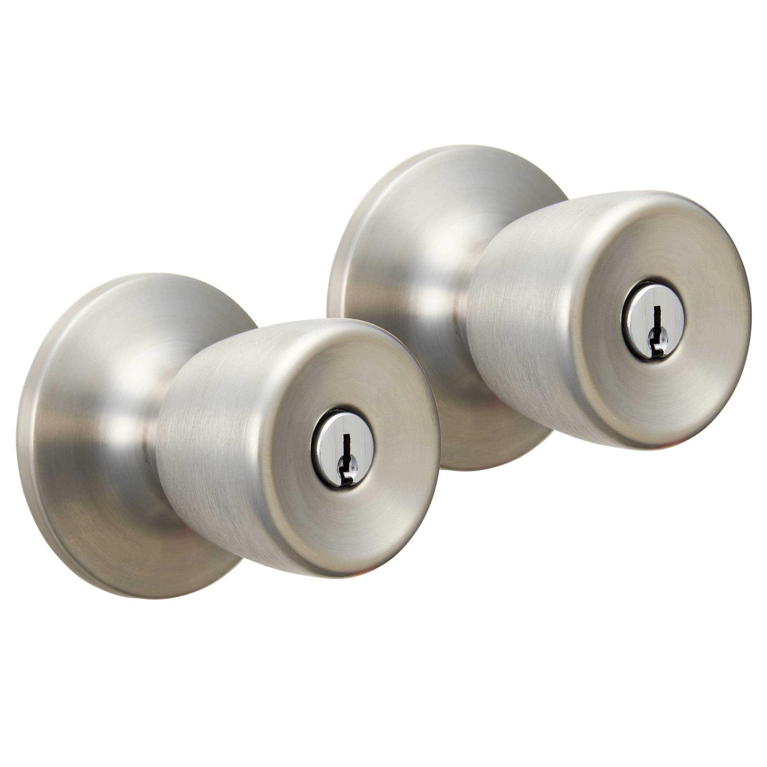 Hyper Tough Keyed Entry Stainless Steel Tulip Doorknob and Deadbolt Combo Pack - Zenithce