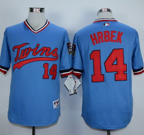 Twins #14 Kent Hrbek Light Blue 1984 Turn Back The Clock Stitched Jersey - Zenithce