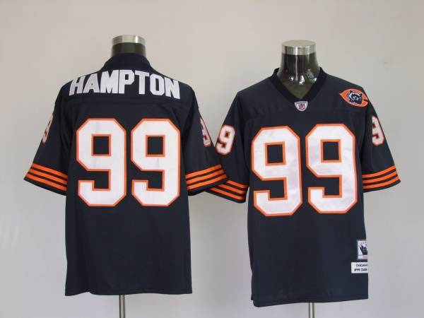 Mitchell Ness Bears #99 Dan Hampton Blue With Big Number Bear Patch Stitched Throwback Jersey - Zenithce