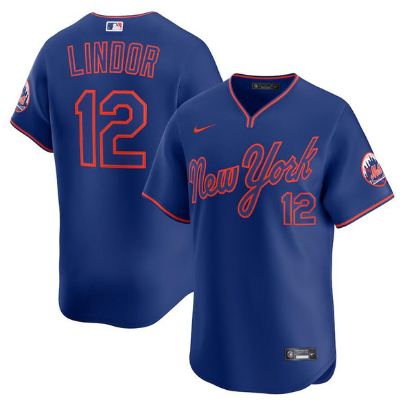 New York Mets #12 Francisco Lindor Royal 2025 Alternate Limited Stitched Jersey - Zenithce