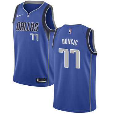 Dallas Mavericks #77 Luka Doncic Royal Swingman Icon Edition Jersey - Zenithce