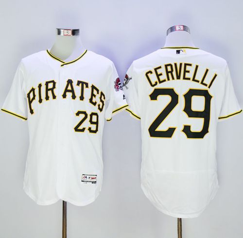 Pirates #29 Francisco Cervelli White Flexbase Authentic Collection Stitched Jersey - Zenithce