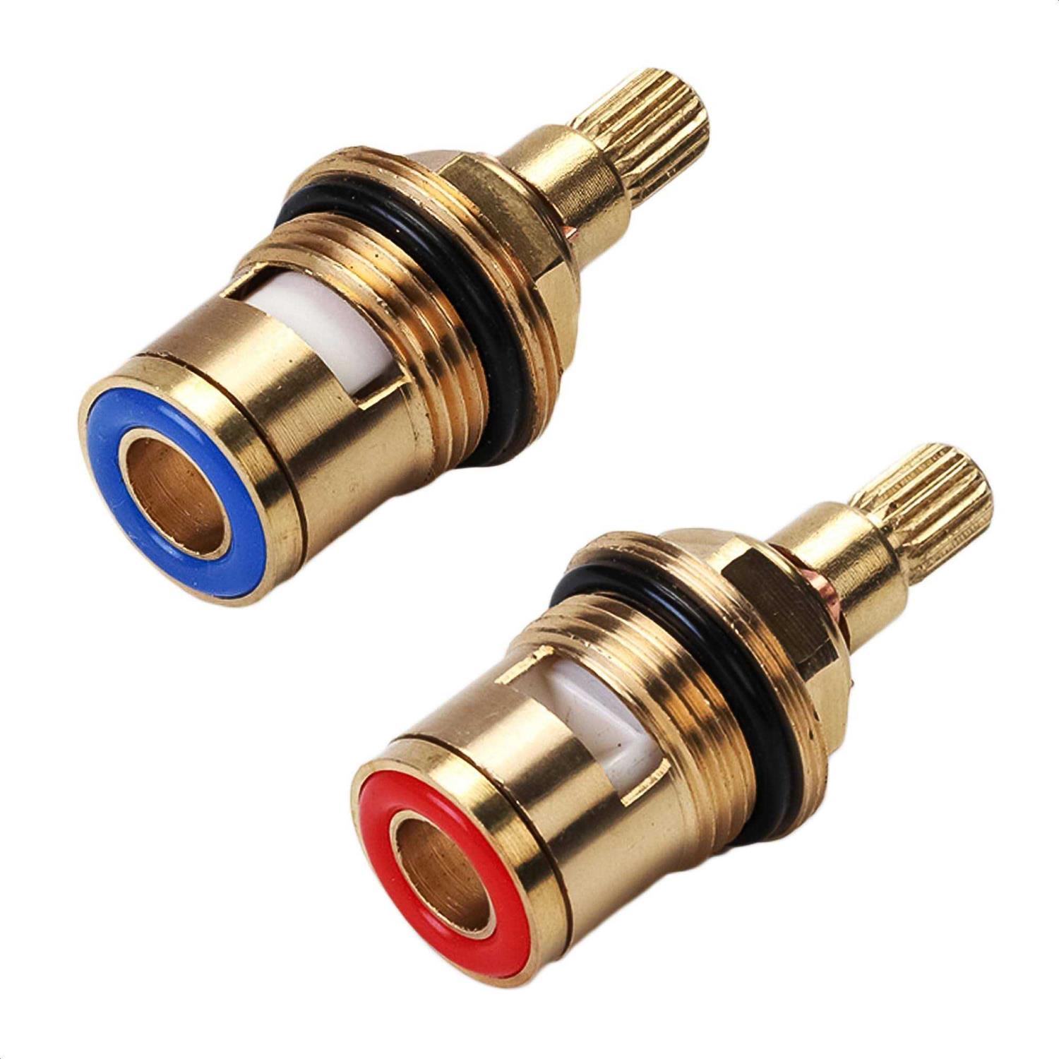 Replacement Brass ceramic cartridge faucet valves Quarter turn insert gland FITS FRANKE 18 spline - Zenithce