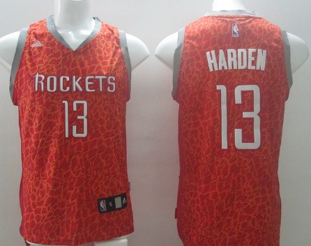 Houston Rockets #13 James Harden Red Leopard Print Fashion Jersey - Zenithce