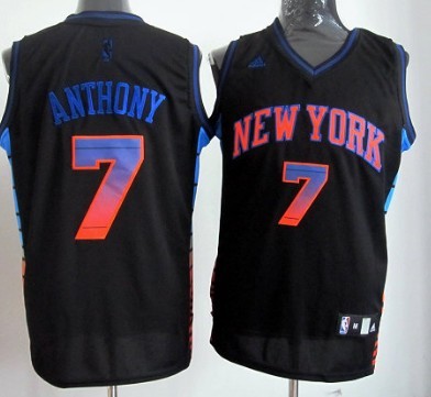 New York Knicks #7 Carmelo Anthony 2012 Vibe Black Fashion Jersey - Zenithce
