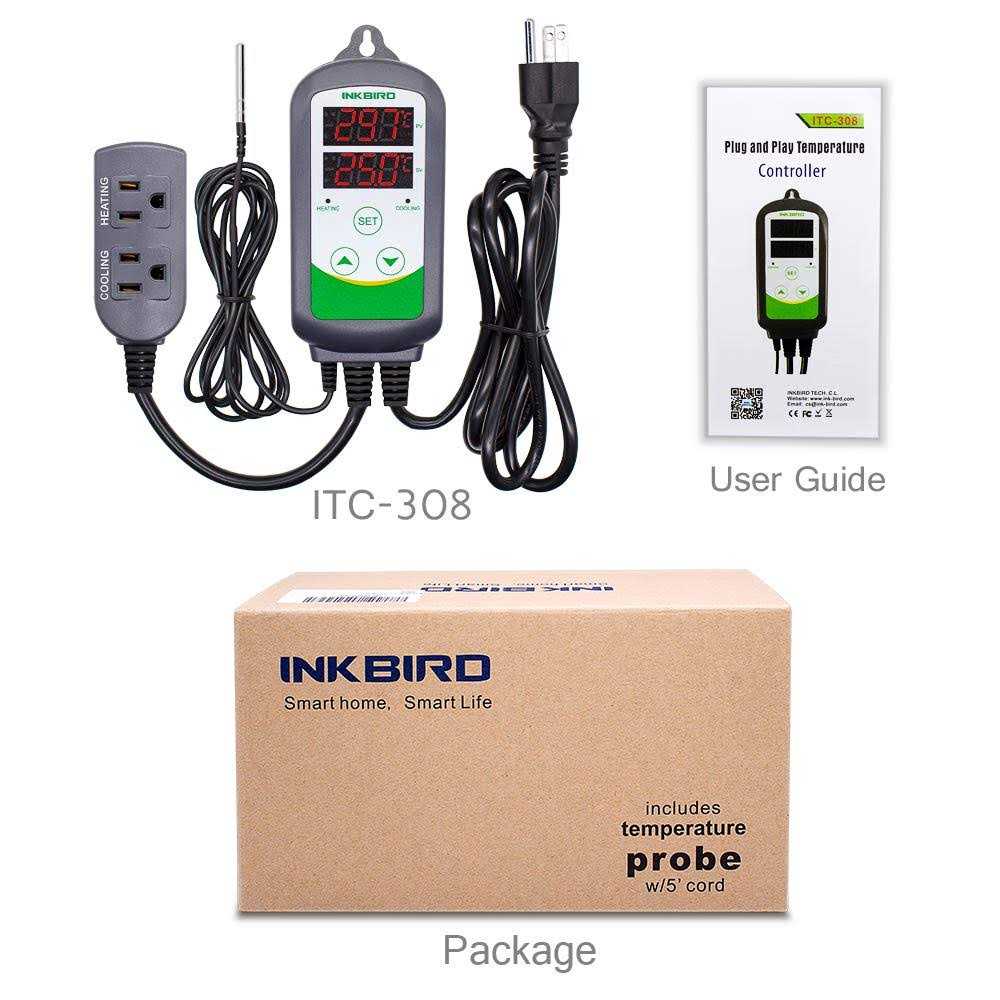 Inkbird 10A Digital 2-Stage Homebrew Temperature Controller Itc-308 US Socket / US Warehouse - Zenithce