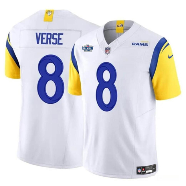 Los Angeles Rams #8 Jared Verse White 2024 With Dradt Patch F.U.S.E Vapor Untouchable Stitched Jersey - Zenithce