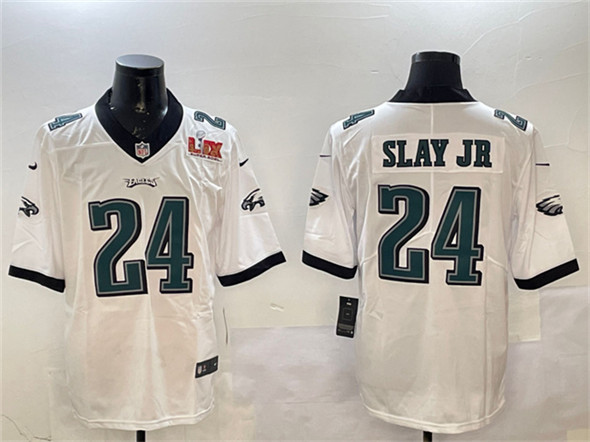 Philadelphia Eagles #24 Darius Slay Jr. White 2025 Super Bowl LIX Patch Vapor Untouchable Limited Stitched Jersey - Zenithce
