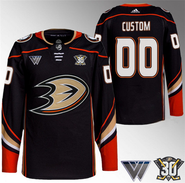 Anaheim Ducks Custom Black 30th Anniversary Stitched Jersey - Zenithce