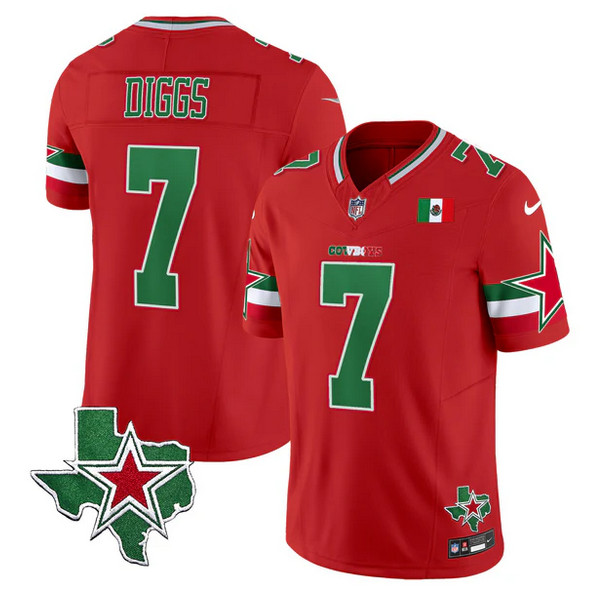 Dallas Cowboys #7 Trevon Diggs Red 2024 F.U.S.E. Mexico Vapor Untouchable Limited Stitched Jersey - Zenithce