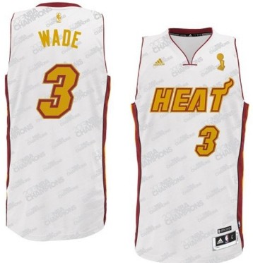 Miami Heat #3 Dwyane Wade Revolution 30 Swingman White With Gold Jersey - Zenithce