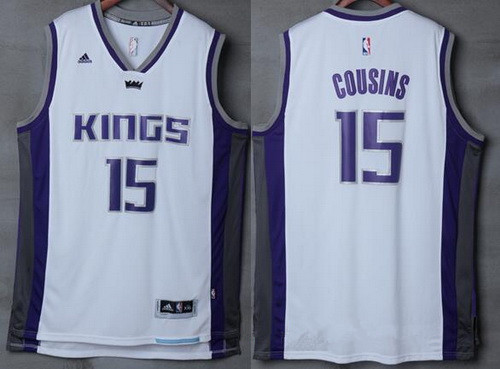 Sacramento Kings #15 DeMarcus Cousins NEW White Stitched 2016-17 adidas Revolution 30 Swingman Jersey - Zenithce