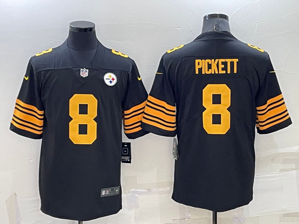 Pittsburgh Steelers #8 Kenny Pickett Black Color Rush Stitched Jersey - Zenithce