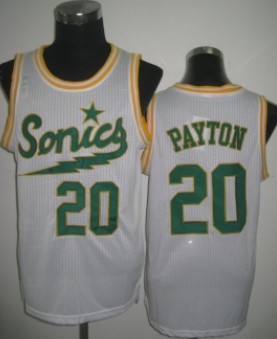 Seattle Supersonics #20 Gary Payton 2003-04 White Swingman Jersey - Zenithce