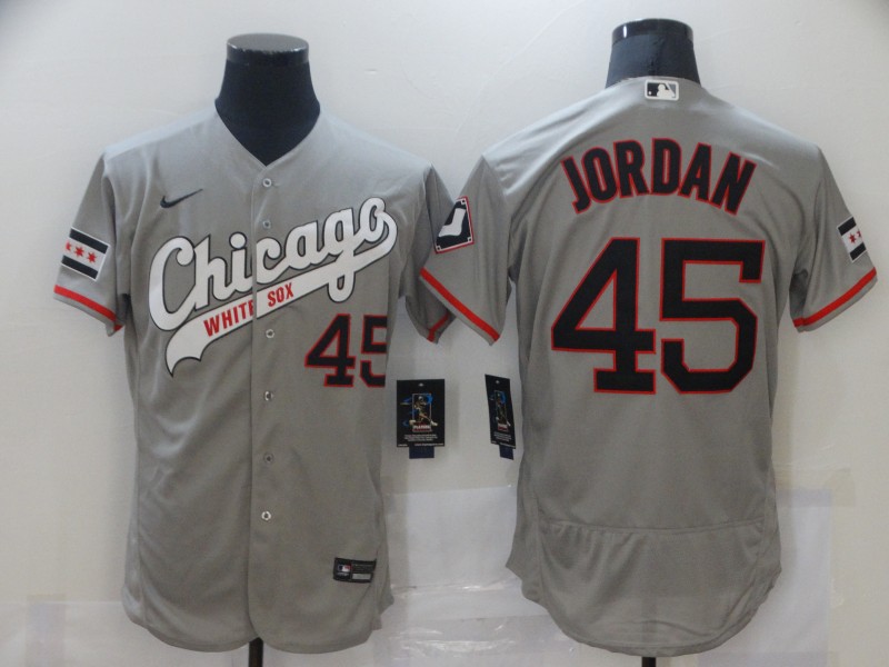 Chicago White Sox #45 Michael Jordan Grey Flex Base Stitched Jersey - Zenithce