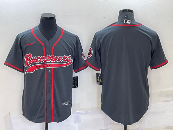 Tampa Bay Buccaneers Blank Charcoal Cool Base Stitched Baseball Jersey - Zenithce